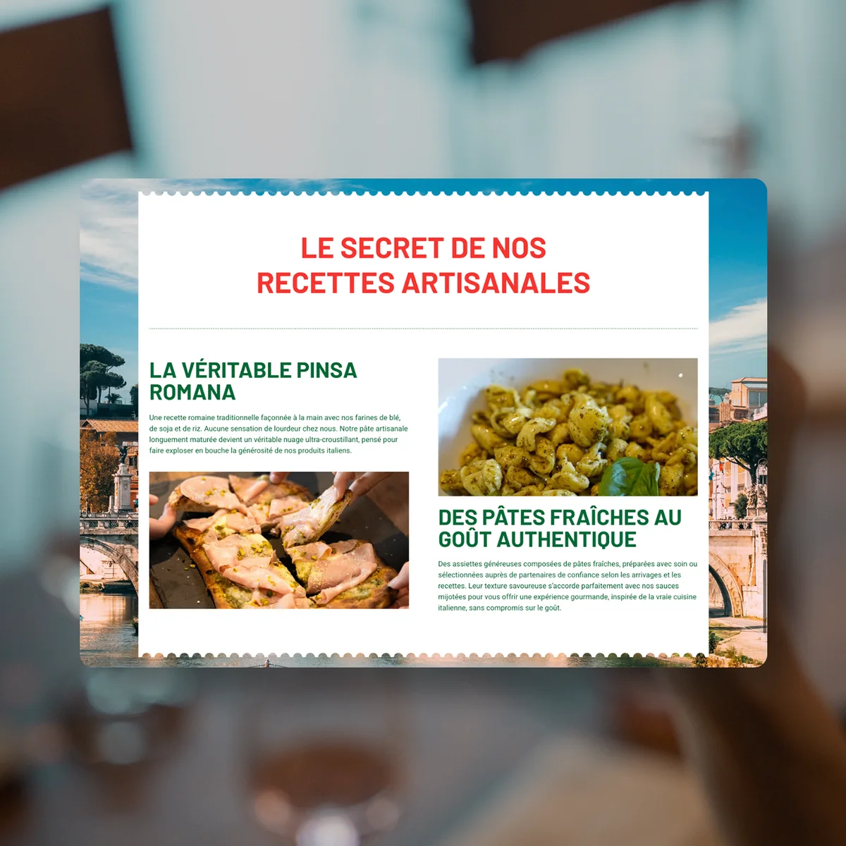 Aperçu du site La Dolce Pinsa