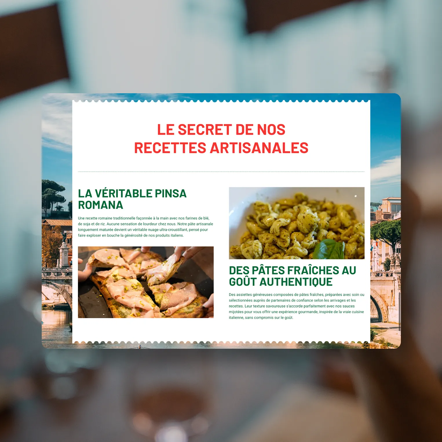 Aperçu du site La Dolce Pinsa