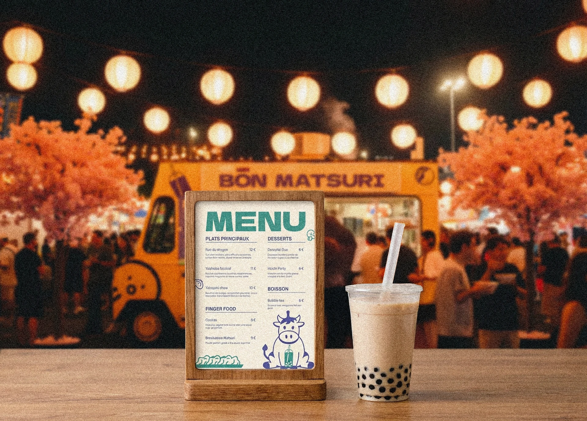 Menu Bon Matsuri présenté devant le food truck